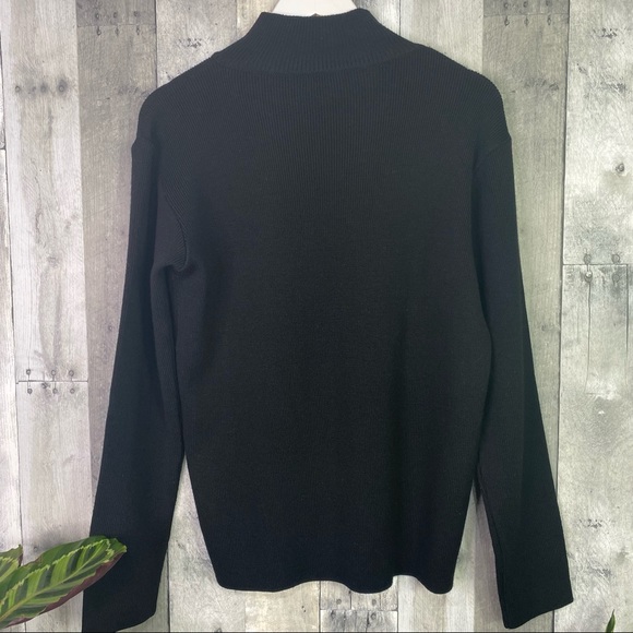 EMPORIO ARMANI Black Merino Wool Long Sleeve Sweater Size Large - Picture 8 of 8